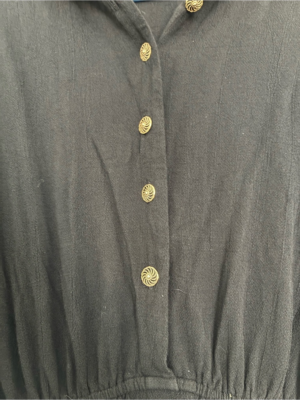 Express Black Collared Button-Front Maxi Dress - Picture 3 of 4